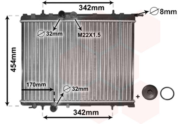 MotorküHler WasserküHler *** IR Plus *** VAN Wezel 40002189 FüR 206 Peugeot CC-image