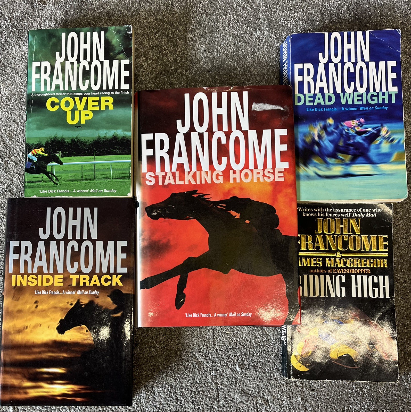 5 Paperback & Hardcover Book Bundle John Francome Stalking Horse & Others