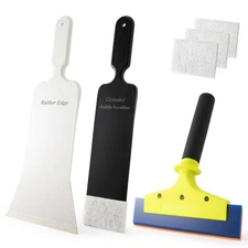 Gomake Vinyl Wrap Kit 8 inch Rubber Squeegee Bulldozer Tint Tool Long Handle ...
