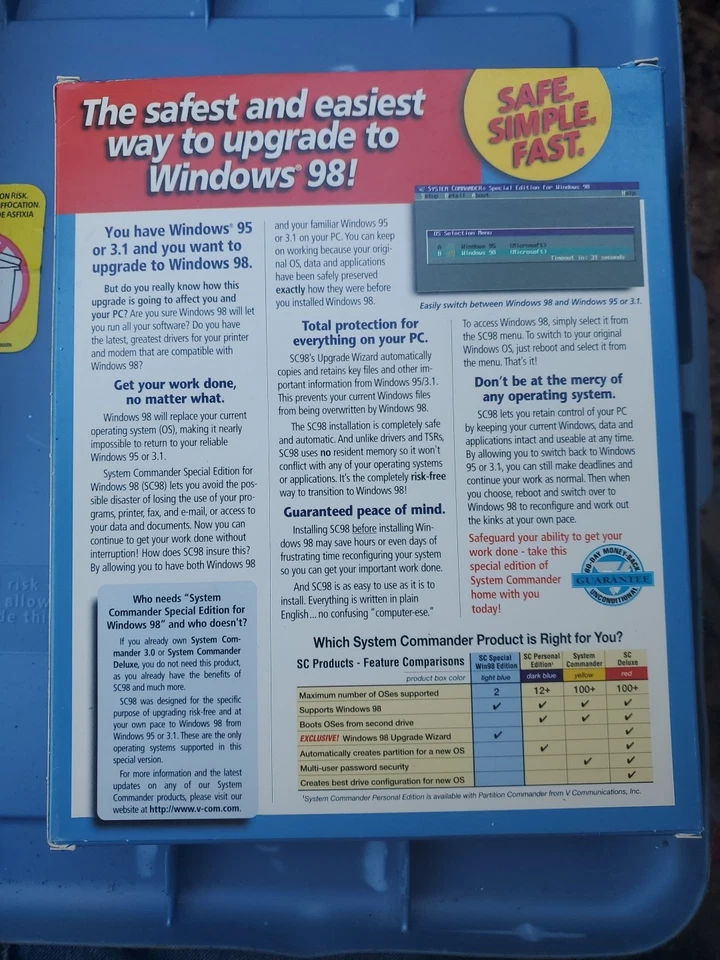 SYSTEM COMMANDER Special Edition for Windows 98 Upgrade from Win 95 Or 3.1 - Image 2 of 4