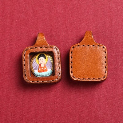 Thangka Pendant: Ancient Hand-Painted Patron Saint Card for Luck-Bringing