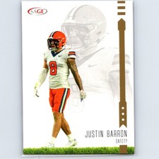 2025 SAGE - Justin Barron #61 Gold - Syracuse Orange