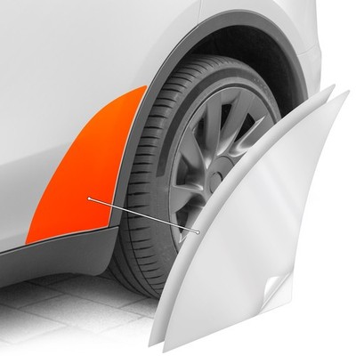 Radlauf Steinschlag Schutzfolie für Tesla Model Y Transparent glänzend