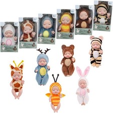 6 Pcs 4 Inch Mini Reborn Baby Dolls Toy Set Realistic Doll with Cute...