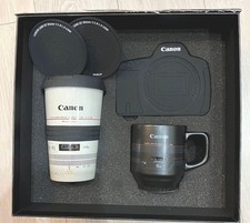 Canon Camera Lens Mug Cup  Coaster Set Premium gift box Rare Collectible