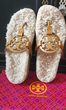 Tory Burch MILLER CLOUD Cork Shearling Caramel Size 7 New in Box  268