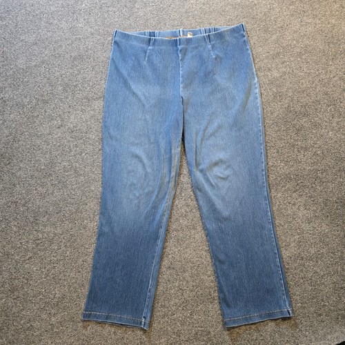 LL Bean Jeans Womens Size XL Blue Denim Pull On Perfect Knit High Rise Casual