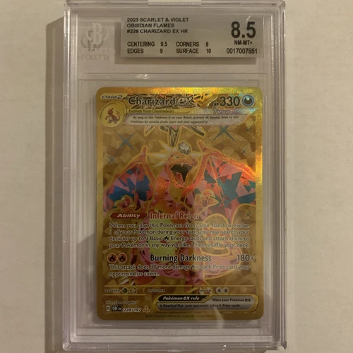 Charizard EX 228/197 Obsidian Flames GRADED BGS 8.5 Pokemon Gold Hyper Rare