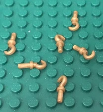 Lego 6 Pieces Pirate Mini Figures Pearl Gold Hook / Hands Body Parts