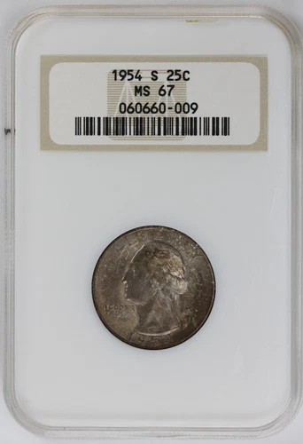 1954 S Washington Quarter MS 67 Fatty Holder