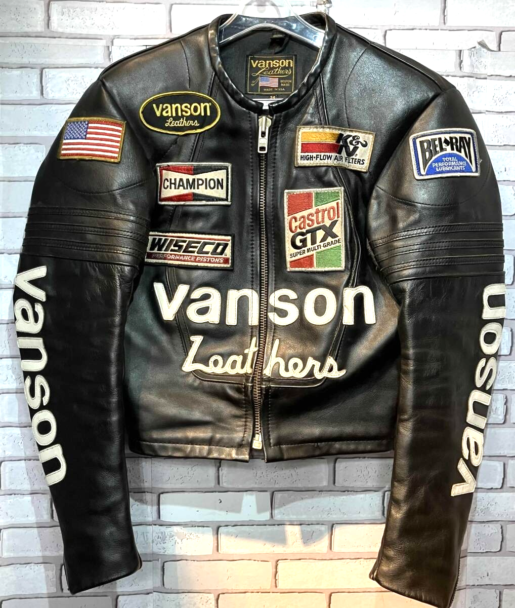 Vanson Single Riders Jacket One Star Motorcycle Leather Race