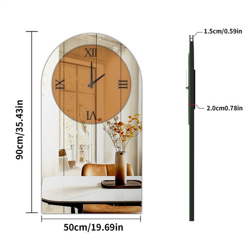 High-end Wall Clock HD Silver Mirrored Decor Clocks for Living Room Bedroom Wall - Picture 17 of 25