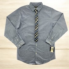 Van Heusen Boys Long Sleeve Collared Button Down Dress Shirt Tie Set XL 18/20