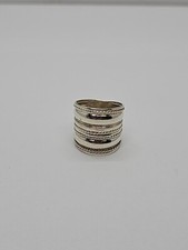 925 Sterling Silver 22mm wide Multi-Row Twisted Rope Ring Size 9.25 8.8 grams