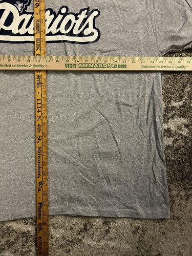 New England Patriots Shirt Pats Logo “Patriots” XXL Gray Football NFL Gildan - Picture 4 of 4