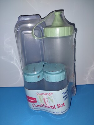 Rubbermaid Condiment Set Squeeze Bottle, Salt & Pepper Shakers, Butter Dish New