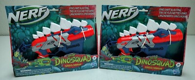 2 Nerf DinoSquad Stego-Smash Dart Blaster, 5 Nerf Elite Darts, Kids Outdoor Toys