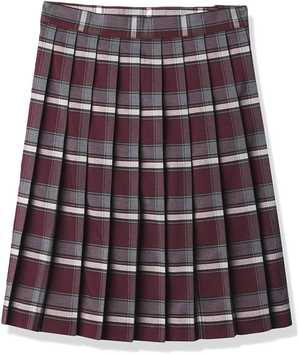 Juniors Burgundy Plaid Pleated Skirt SV9002JL-B1 French Toast Uniforms  13