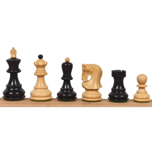 2.6" Russian Zagreb Chess Pieces Only set - Weighted Ebonised Boxwood