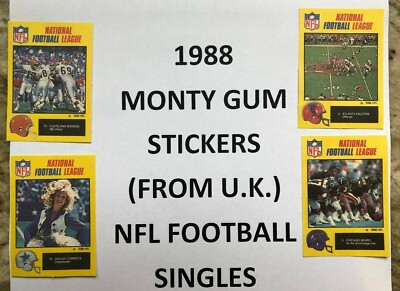 1988 MONTY GUM STICKERS - $0.99 each -  Many teams and players (from the U.K.)