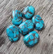  WHOLESALE BLUE COPPER TURQUOISE CABOCHON CUSHION SHAPE LOOSE GEMSTONE