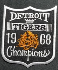 Detroit Tigers 1968 Champions Embroidered Patch 3x3.5"