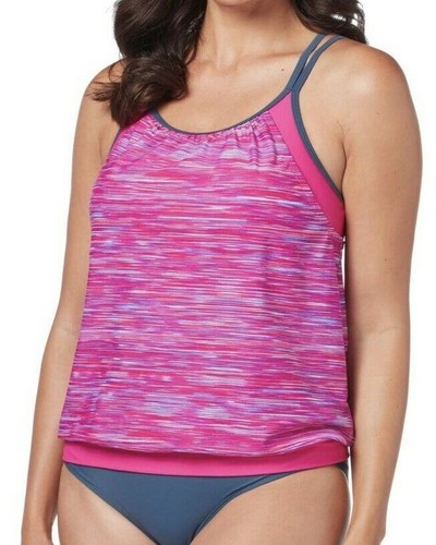 FREE COUNTRY WOMEN’S SPACE DYE TANKINI SWIMMING SUIT TOP - Picture 5 of 12