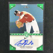 2015 Leaf Perfect Game National Drew Parrish Auto Green 9/10