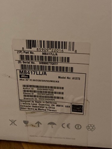 iMac 2007 A1224 20’ Intel 2 GB RAM 320 GB HDD ? Folder - Picture 10 of 10