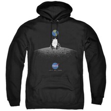 NASA MOON LANDING SIMPLE Licensed Adult Hooded  Crewneck Sweatshirt SM-5XL