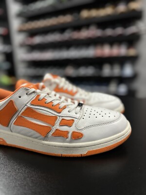 43EU/10US Amiri Low Top Sneakers Skeleton White Orange Authentic