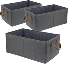 Pack of 3 Large Capacity Storage Bins Closet Organizer ,Foldable Storage Boxes
