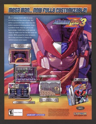 Mega Man Zero 3 GameBoy Advance GBA 2004 Promo Ad Art Print Poster