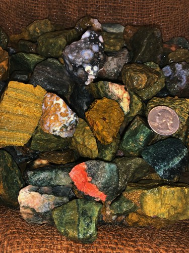 2000 Carat Lots of Ocean Jasper Rough + a FREE Faceted Gemstone - Picture 5 of 10