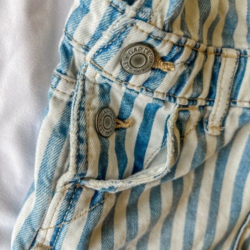 Gap Kids Railroad Stripes Denim Overalls Child XS - Picture 4 of 8