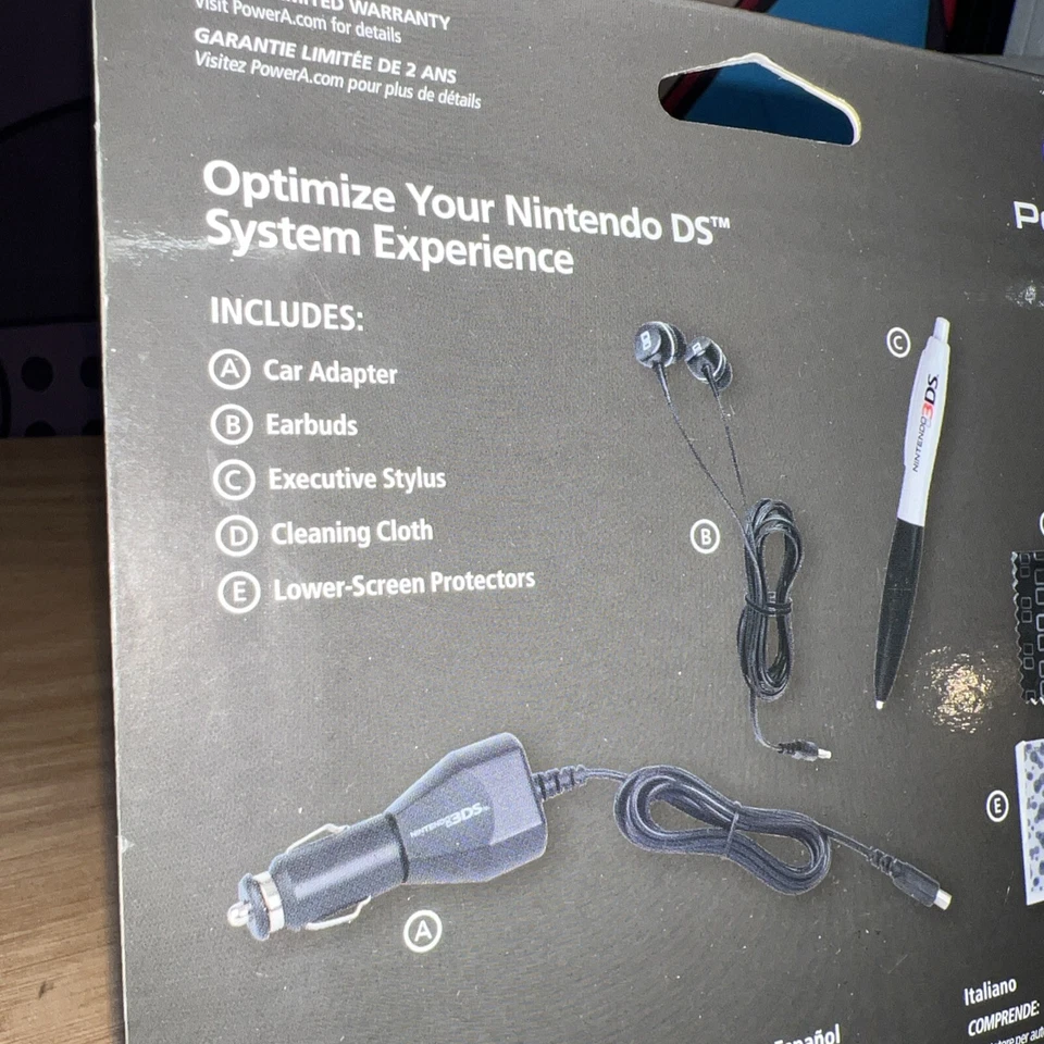 Power A Nintendo 2DS 3DS XL DS XL Universal Acc Kit Car Adapter Earbuds Stylus + - Image 4 of 4