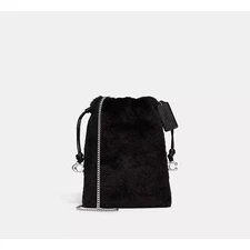 Coach Women’s Shearling Drawstring Pouch Lh & black NWT