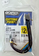 Owner 5134-228 Jobu Big Game Hook with Cutting Point, Size 12/0 2-Pack