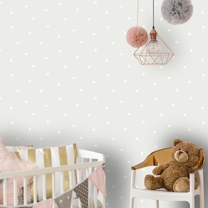 Dotty Wallpaper Grey White Holden Decor Polka Dot Nursery Kids Room New Ebay