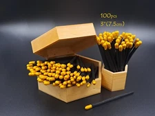 100pcs golden tippe candle jar party weddings crafts refill black matches. 3"
