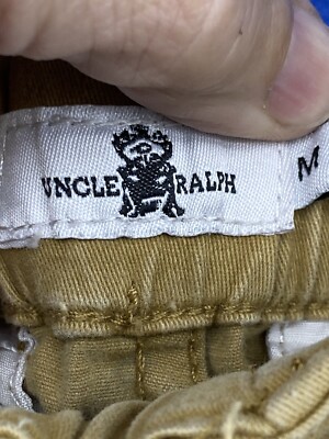 Uncle Ralph Joggers Khaki/Tan Zipped Pockets Elastic Waist Pants Adult  Medium