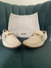 D&G Mens Suede Beige/Cream Color Loafers. Size 42(US9)