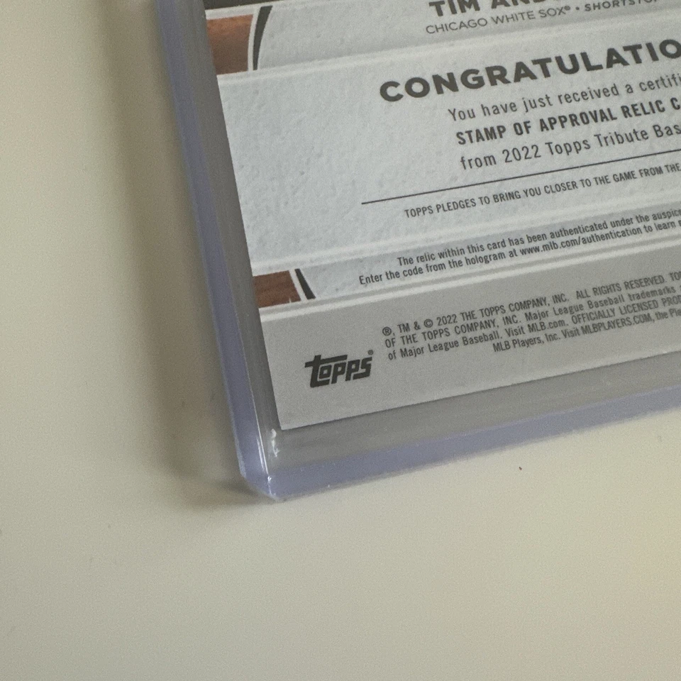 2022 Topps Tribute - Stamp of Approval Relics  #SOA-TA Tim Anderson /50 (MEM) - Image 3 of 4