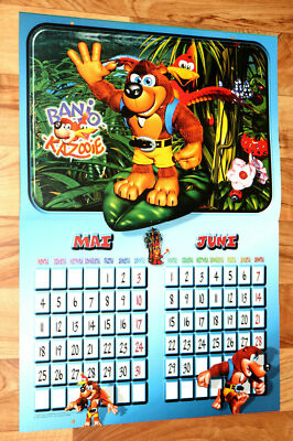 1998 Nintendo 64 Calendar Banjo-Kazooie Super Mario Kart Yoshi