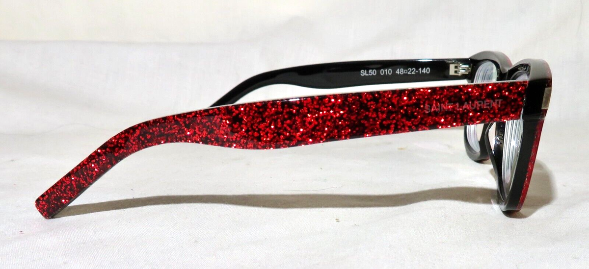 New Saint Laurent Silver red glitter star sunglasses silver glasses sun SL 739 Saint Laurent Sunglasses 001 Shiny Silver - eye-oo.com main image 4