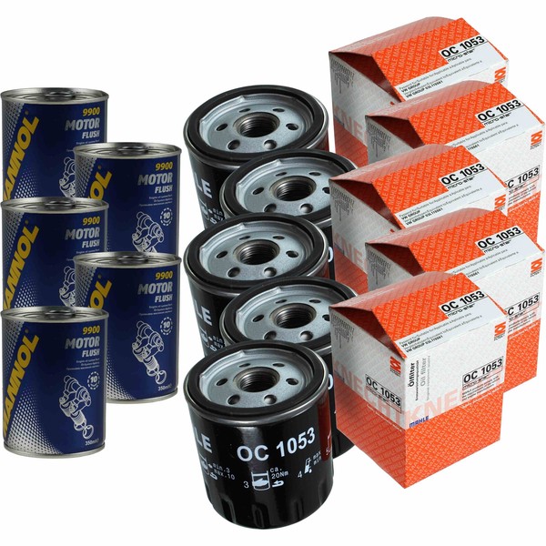 5X Original Mahle / Knecht ÖLfilter OC 1053 + 5X SCT Motor Flush MotorspüLung-image