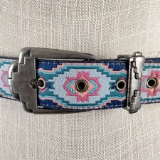 Vintage Nuovo Woven Belt Womens Juniors 6 Southwest Aztec Preppy Cowgirl 32"
