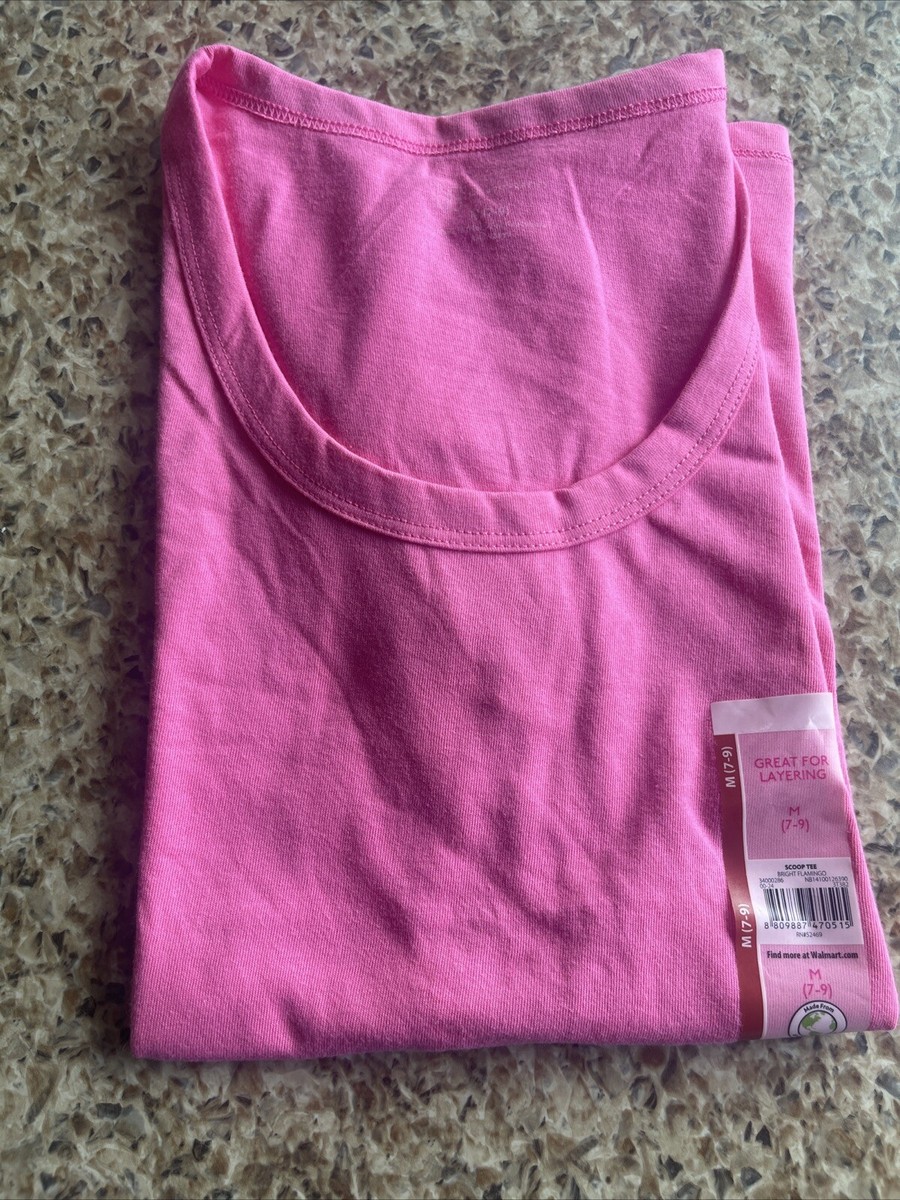 NO BOUNDARIES Women's MEDIUM (7-9) Short Sleeve Layering Scoop Tee Shirt •  Pink