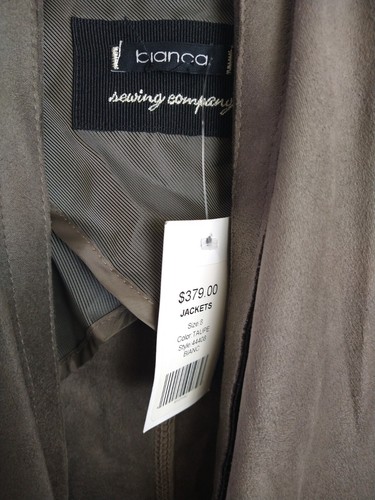 NWT Womens Bianca Sewing Company Size 38-US 8 Taupe Shawl Belted Jacket Bulgaria - Picture 4 of 12