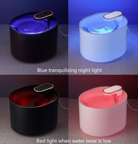 Fuente de Agua para Mascotas LED 3L 30db Gato Perro Dispensador Beber + 2 Almohadillas Filtradoras - Imagen 2 de 8